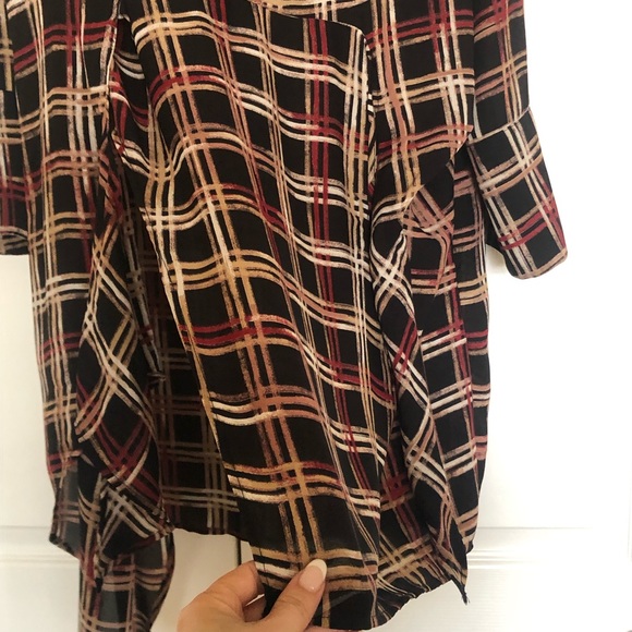 Plaid Wrap Style Shirt Dress - Like New - Picture 6 of 8